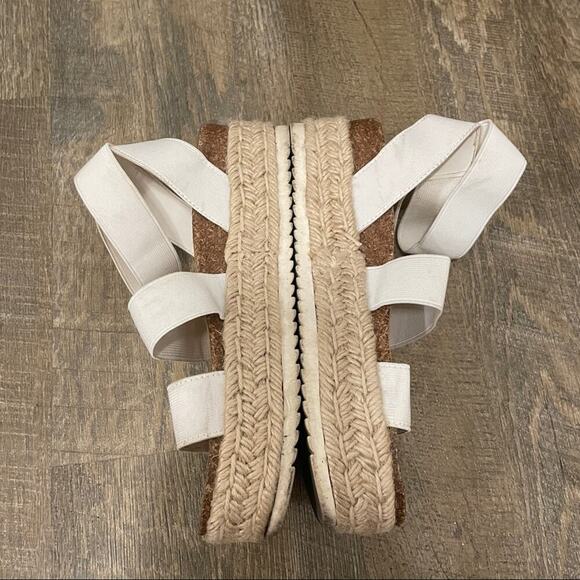 Spirit Gigi White Strap Platform Espadrille Sandals Size 7 - Picture 3 of 10
